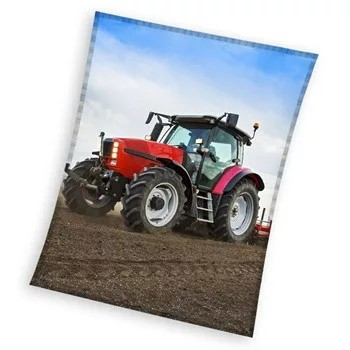 Traktor Red coral fleece polár takaró
