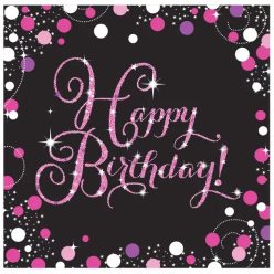 Happy Birthday Pink szalvéta 16 db-os 32,7*32,7 cm