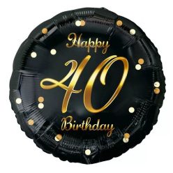 Happy Birthday 40-es arany fólia számlufi 36 cm