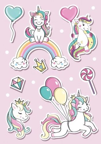 Unikornis Balloon A/4 gumis mappa 