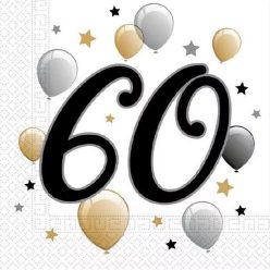 Happy Birthday 60-as szalvéta