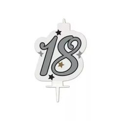   Happy Birthday Silver Milestone tortagyertya, számgyertya 18-as