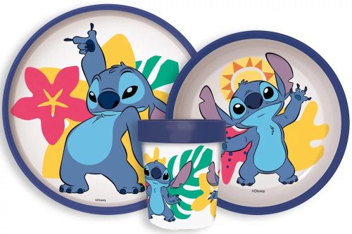Disney Lilo és Stitch Palms csúszásmentes étkészlet, micro műanyag szett 