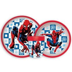  Pókember Midnight Flyer csúszásmentes étkészlet, micro műanyag szett 