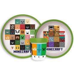    Minecraft csúszásmentes étkészlet, micro műanyag szett 