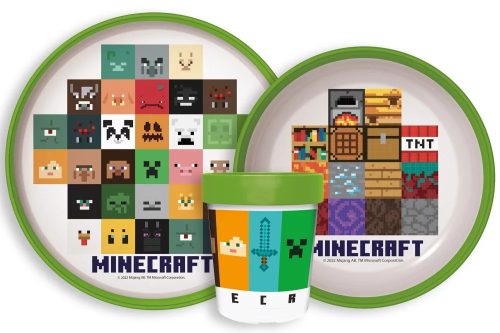  Minecraft csúszásmentes étkészlet, micro műanyag szett 