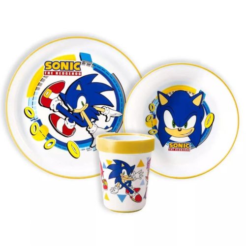 Sonic a sündisznó csúszásmentes étkészlet, micro műanyag szett 
