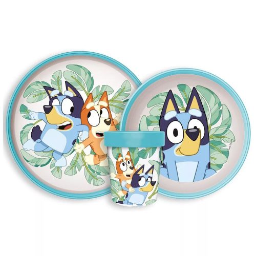 Bluey Leaves csúszásmentes étkészlet, micro műanyag szett 