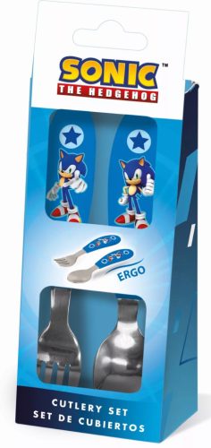 Sonic a sündisznó Speed fém ergo evőeszköz készlet - 2 darabos 