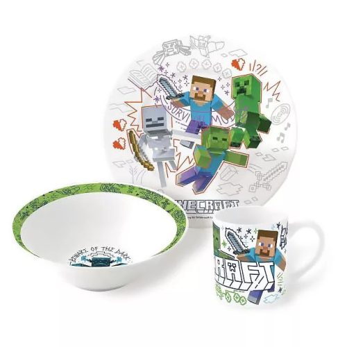 Minecraft Explore More porcelán étkészlet Díszdobozban 